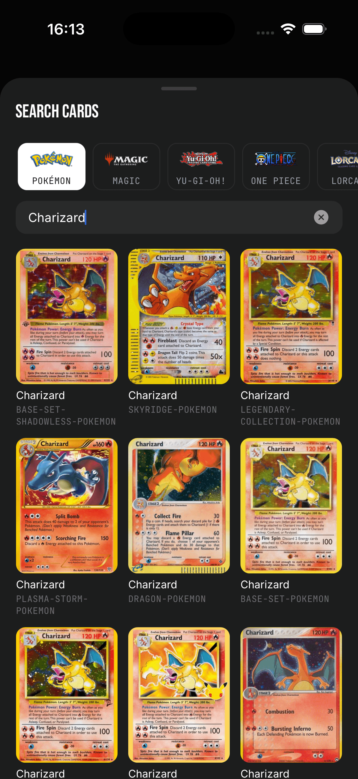 Snag AI match comparing a scanned card to a catalog match